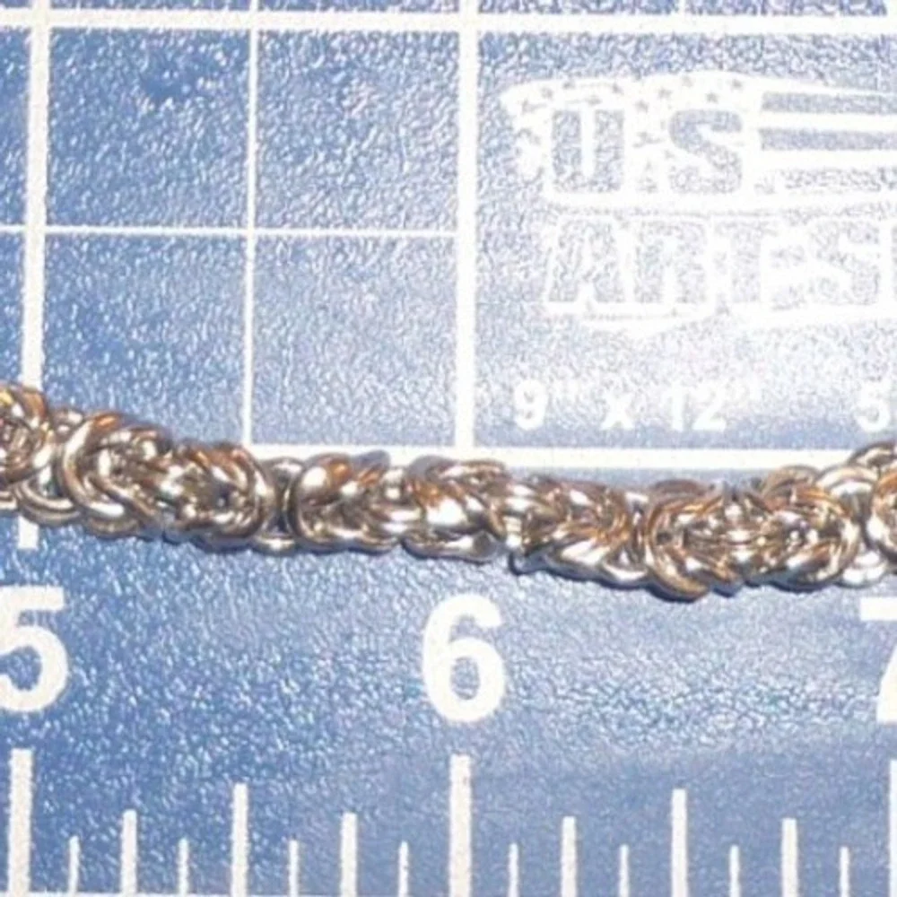 Silver Plated Byzantine Chain Necklace Chunky Rope Link Spring Ring Clasp 16